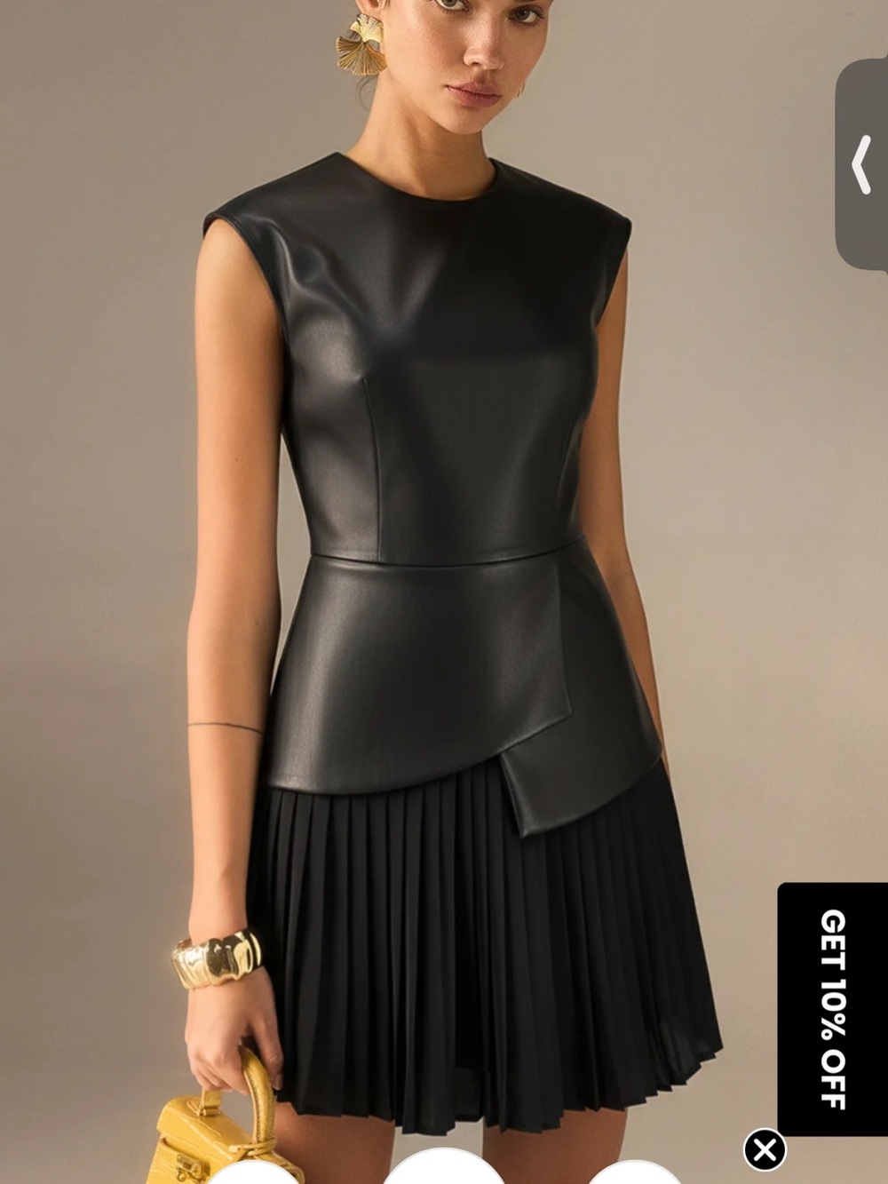 Nwt XL Commense Black Faux-Leather Peplum Mini Dress
